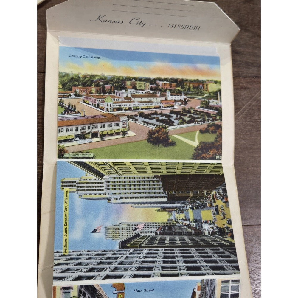 40s Vintage SOUVENIR FOLDER of GREATER KANSAS CITY Postcard Album, Attractions - Picture 3 of 14